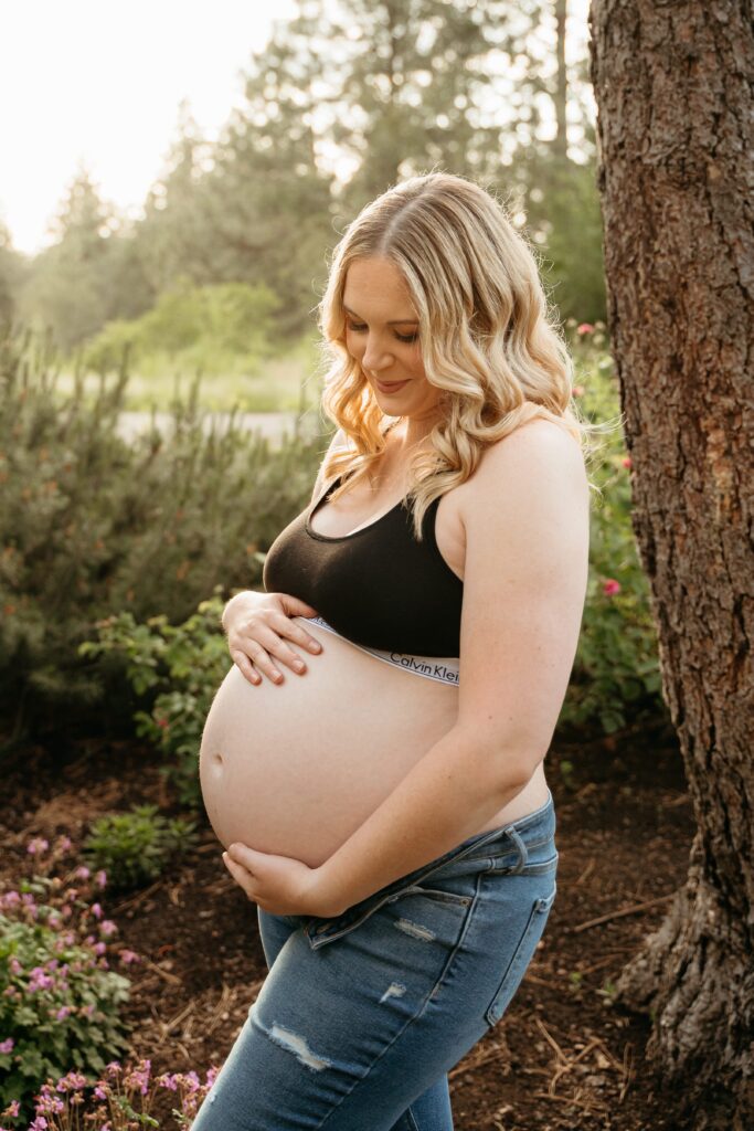Expecting Parents during their maternity session with Sophie Grace Photography, Spokane maternity photographer