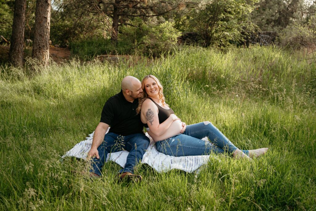Expecting Parents during their maternity session with Sophie Grace Photography, Spokane maternity photographer