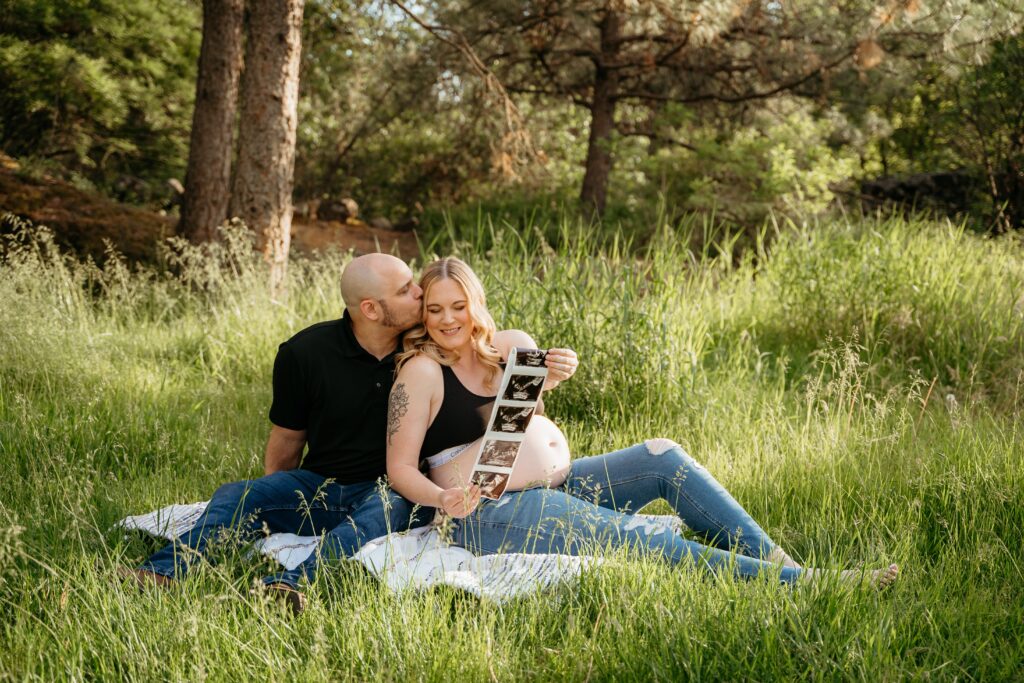 Expecting Parents during their maternity session with Sophie Grace Photography, Spokane maternity photographer
